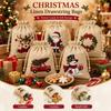 5/12Pcs Vintage Christmas Burlap Storage Bag Santa Claus Xmas Candy Hanging Bag  Holiday Treats