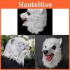 White Wolf Head Mask Latex Animal Costume Mask For Halloween Cosplay And Themed Parties