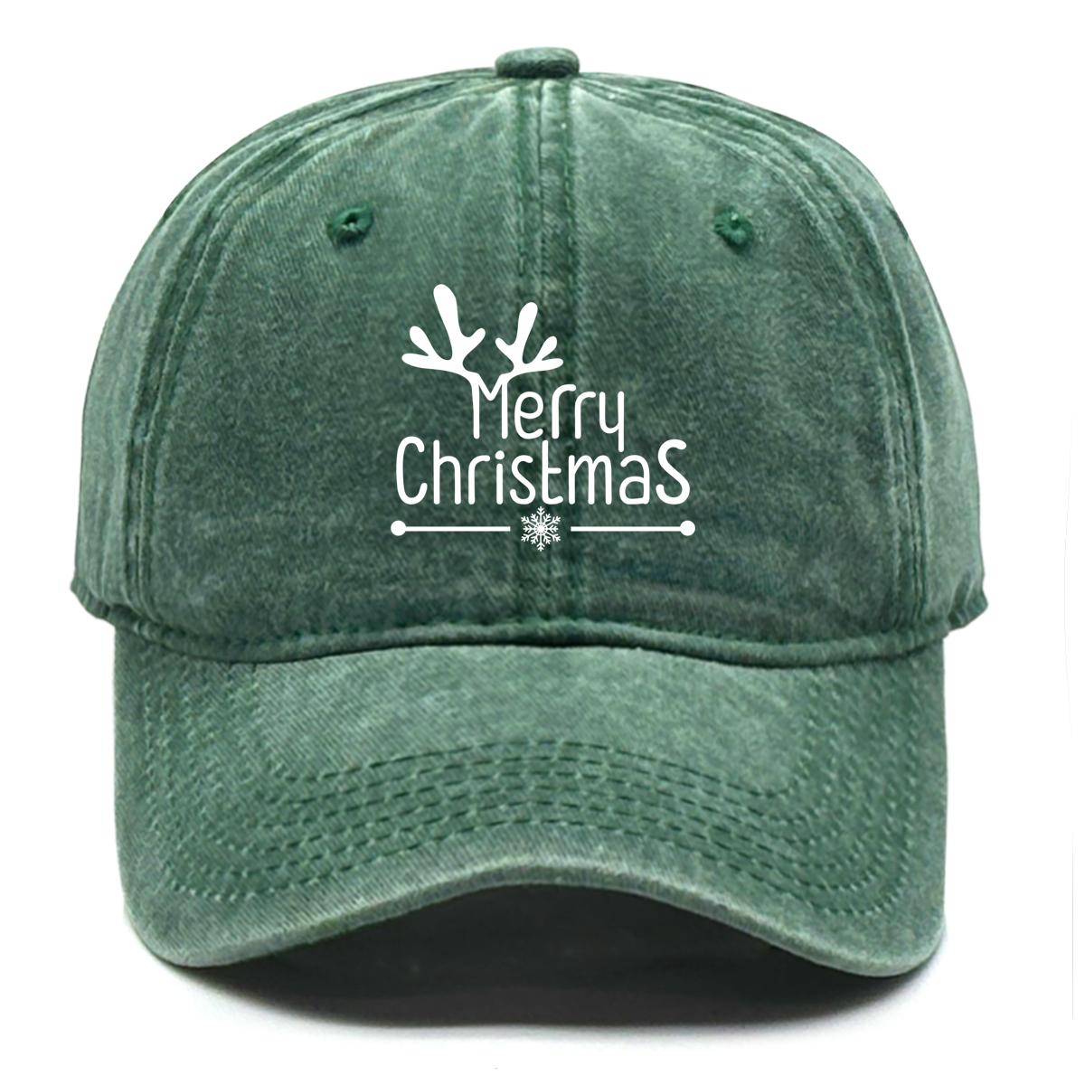 

Print Unisex Caps Merry Christmas Snapback Cap Washed Retro Raw Brim Adjustable Sun Hat Ideal Choice For Street Wear зелений