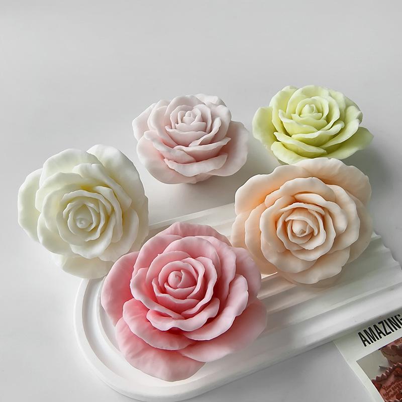 DIY Rose Blume Aroma Kerze Silikonform Handgemacht Gips Epoxidharz Ornamente Form Blumen Kerzenherstellung Zubehör