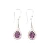 Natürlicher Amethyst Edelstein 925 Sterlingsilber Zirkonia Hochzeitsohrringe 1,86" Für Sie CZE-7-6