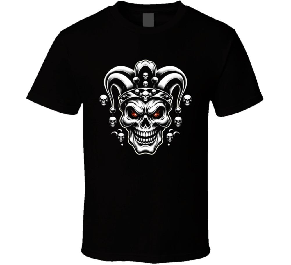 Evil Joker Skull Playing Cards T Shirt S разноцветный