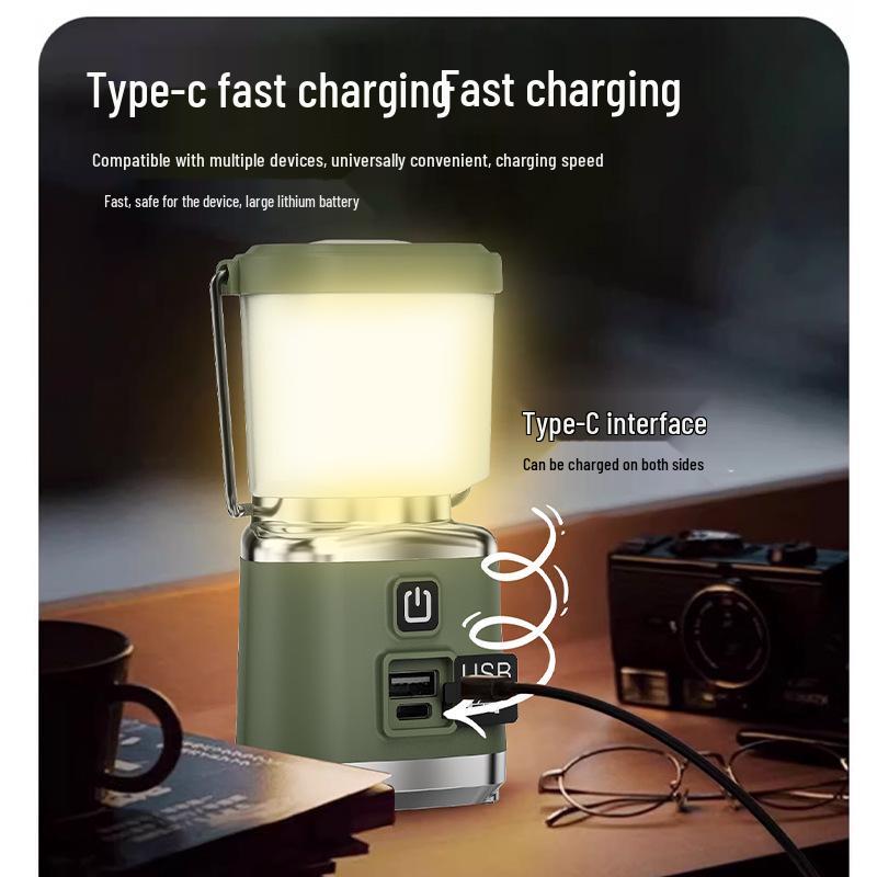 Multi-functional Outdoor Tent Light with Stepless Dimming and Portable Hook for Long-lasting Ambiance Lighting