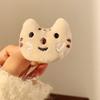 4Pcs Girl Hairpin Mini Plush Kitty Fish Design Secure Hold Hair Clip Side