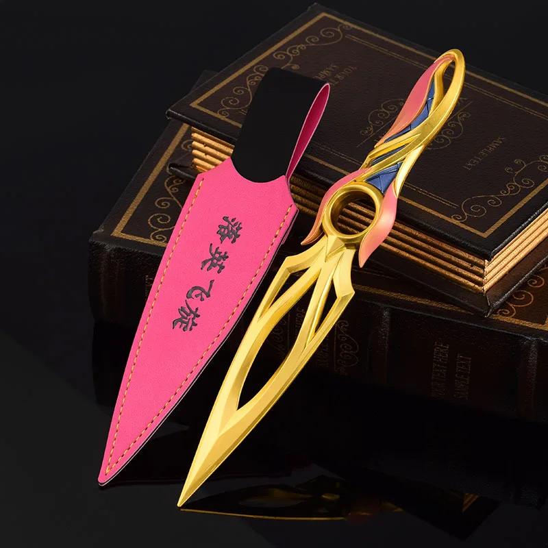 21cm Valorant Weapon Mystbloom Kunai ninja Melee Weapon Model Metal Activity Samurai Sword Accessories Ornaments Gifts Playthings designed for Boys