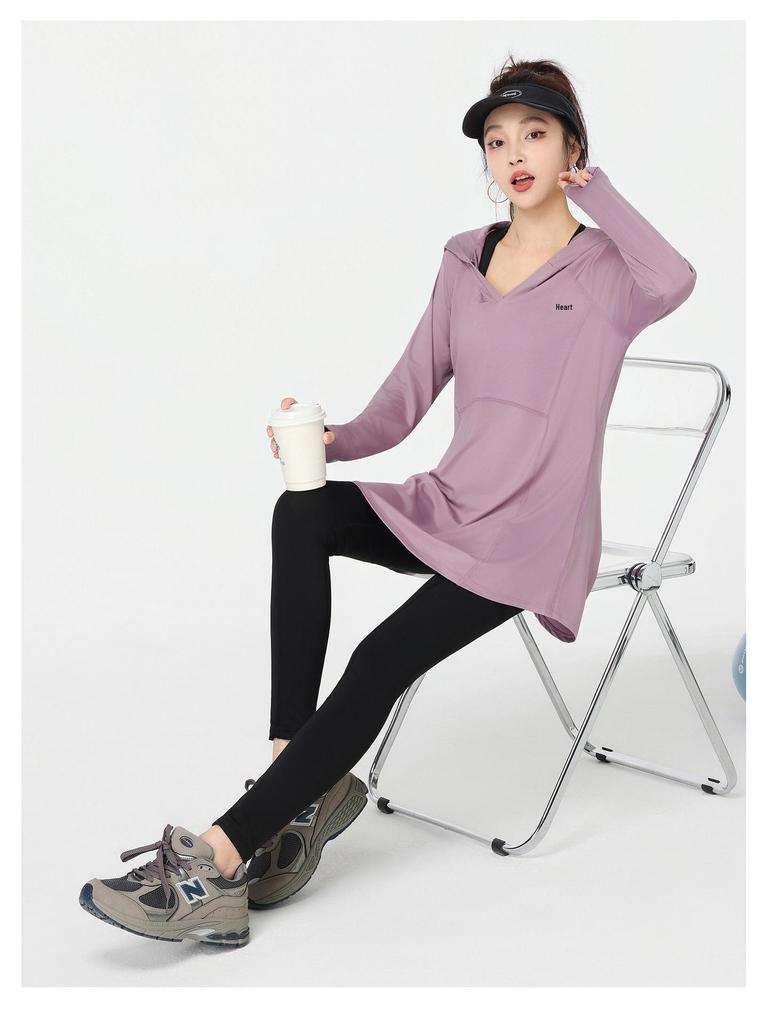 2026 Fashion Plus Size Women's Hooded Yoga & Sports Set - Long Sleeve for Spring/Autumn