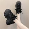 Fashion 8.5CM Heels Chunky Sneakers Winter Autumn Women Warm Snow Shoe Comfortable Casual Leather Shoes 2025 Fashion Female Plush Shoes