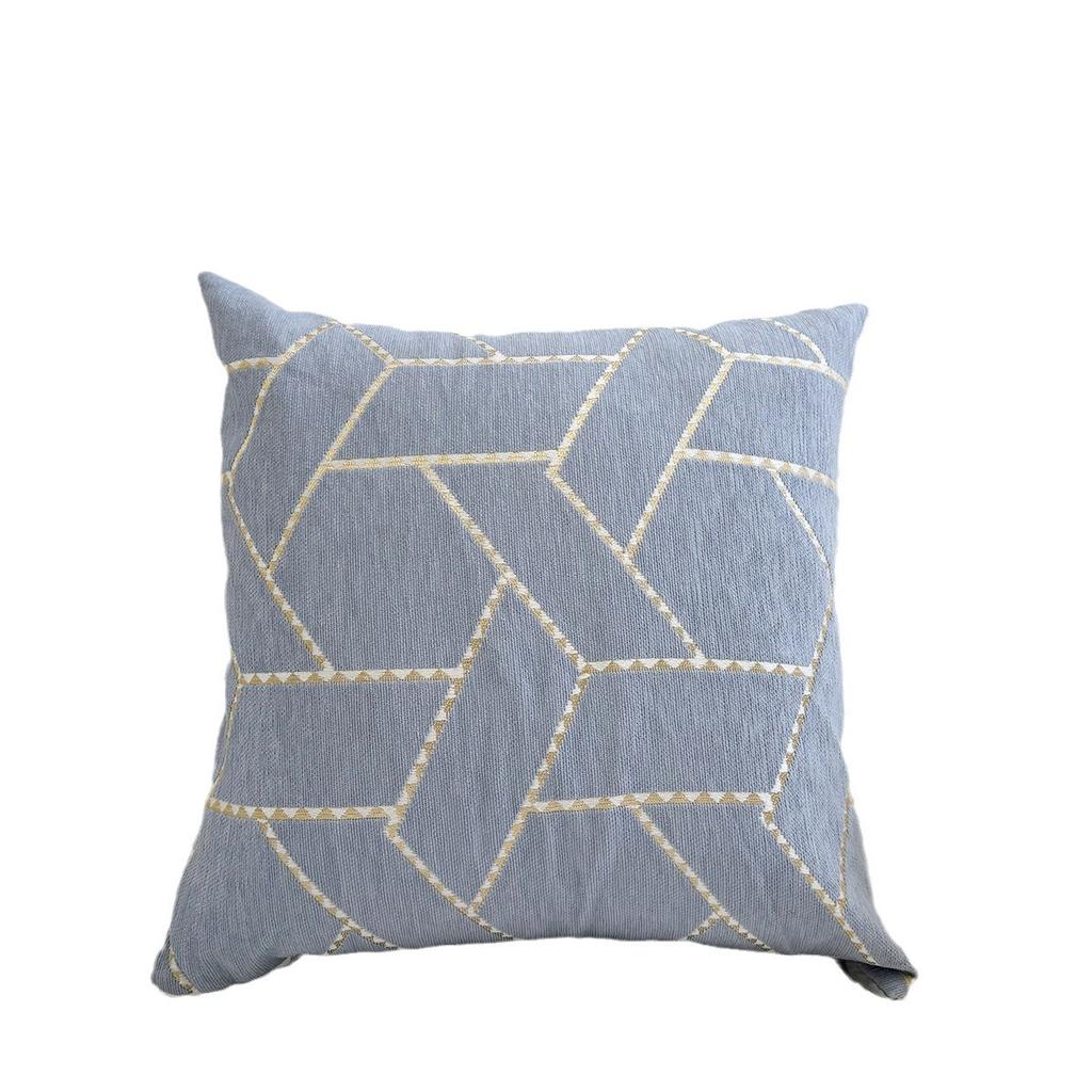 New Simple Pillows Morandi Color Geometric Jacquard Chenille Pillow Case Sofa Living Room Backrest