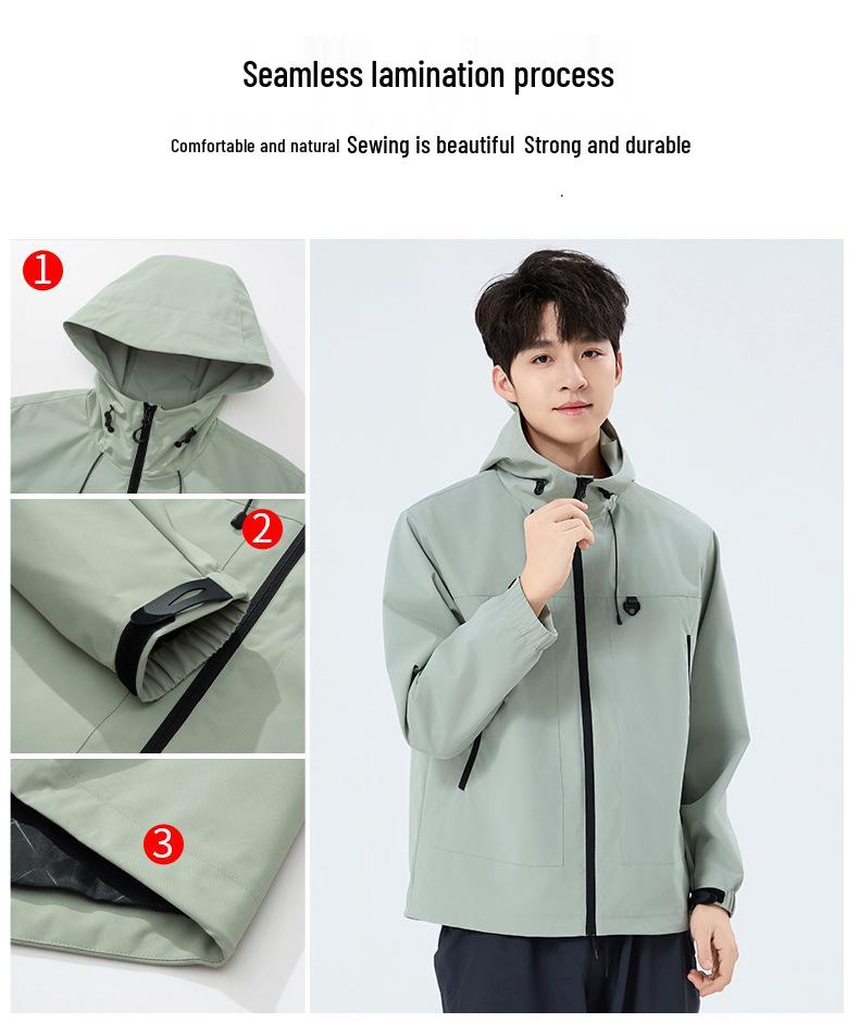 2025 Spring Outdoor Trendy Hooded Windbreaker for Couples - Fashionable Hiking and Mountaineering Jacket