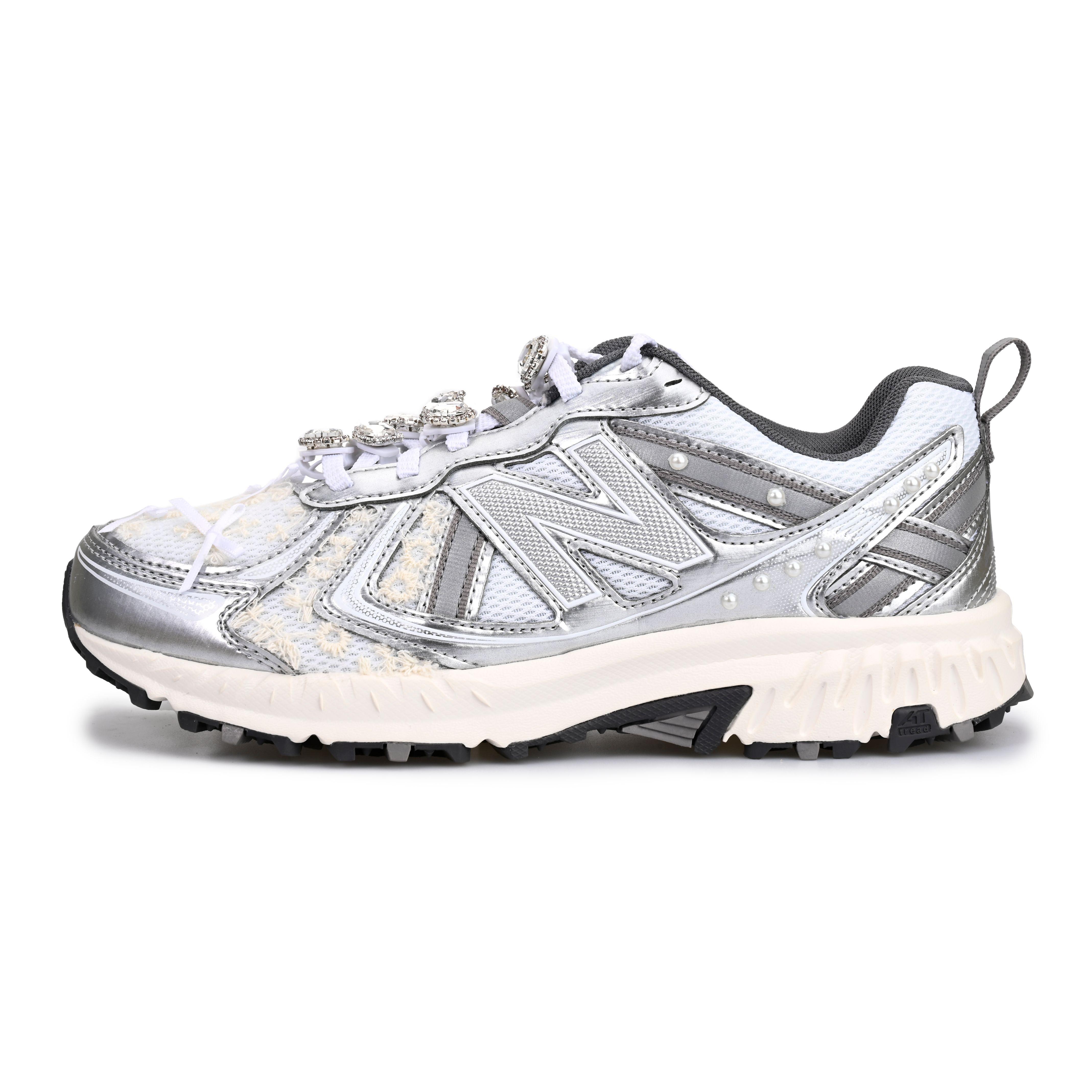 New Balance NB 410 Cushioning Slip Resistant Low top Running Shoes Unisex White Silver MT410KM5(Team6-) 36