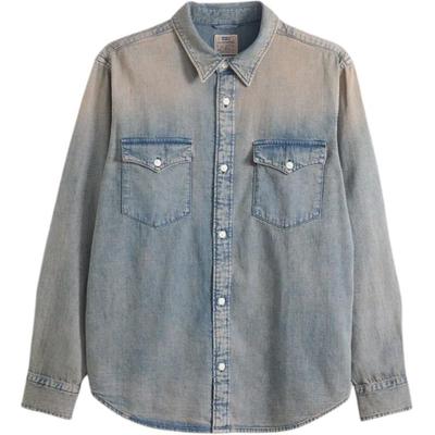 Levis Bequem Vielseitig Mode Western Locker Spitzkragen Langarmhemd Herrenhemden A1919-0073