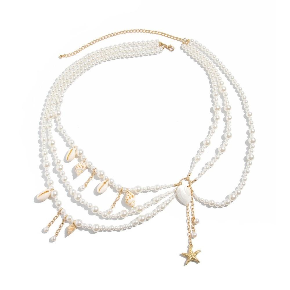 Y2K Pearl Waist Chain Tassel Women Body Chain Belt All-match Body Jewelry Photoshoot