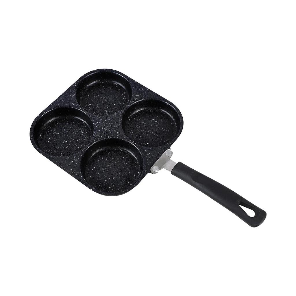 Non Stick Four Hole Frying Pan For Pancakes And Burgers, Small Square And Round Iron Frying Pans With Even Heat Distribution, Easy To Clean