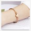 New Trendy Metal Braided Cable Shape Heart Bracelet for Women Fashion Metal Bangle Accessories On Hand 2021Jewelry for Girl Gift