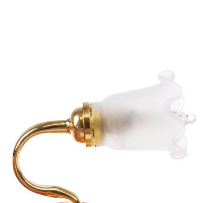 1:12 Puppenhaus Mini Goldene Blütenknospe Wandlampe Heimdekorationszubehör