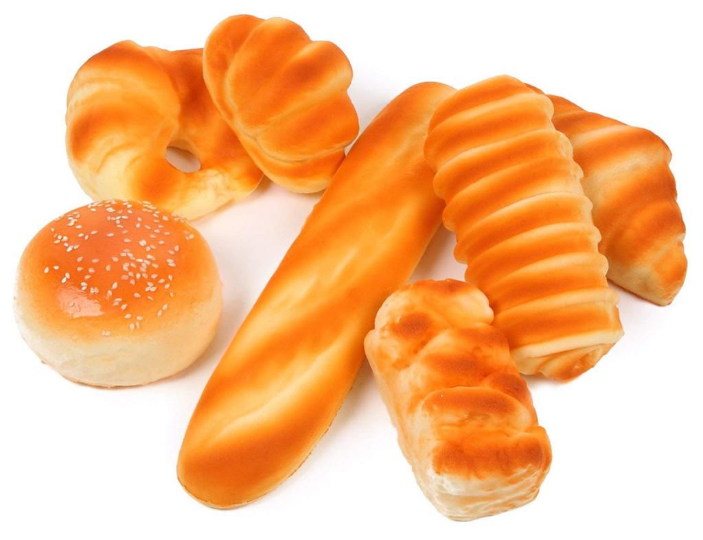 Food Sample Bread Sweets Display Real Sample Candy Toy Set pieces of no (7 bread, basket)