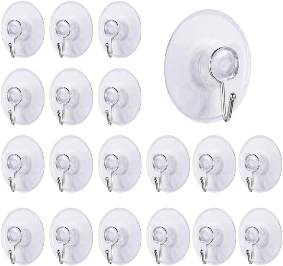 24Pcs Suction Cup Hooks Removable Small Strong Suction Cup Holder with metal Hook For Kitchen Shower Wall Window Glass Door