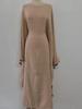 Yiduo Duo Waist-Slimming Batwing Sleeve Dress with Belt