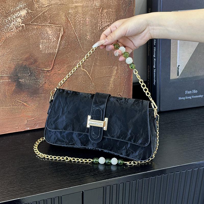 New Retro Commuter Shoulder Bag Niche Fashion Underarm Bag Women's Fashion Belt Buckle Messenger Bag