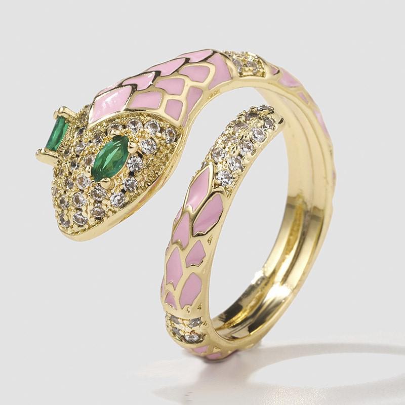 

Регулируемое открытое кольцо «Зеленая змея» с роскошным дизайном «капли масла» Adjustable