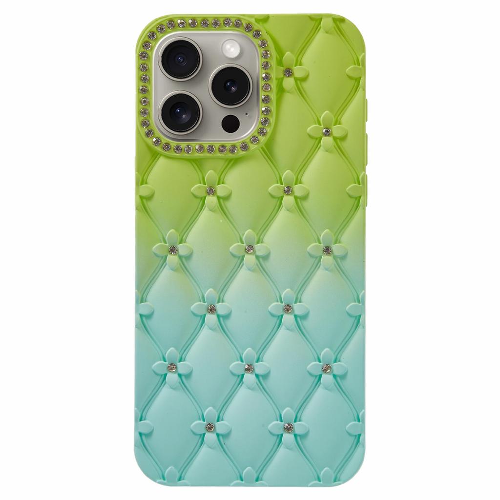 For iPhone 14 Pro Case Rhinestone Decor Rubberized TPU Phone Cover