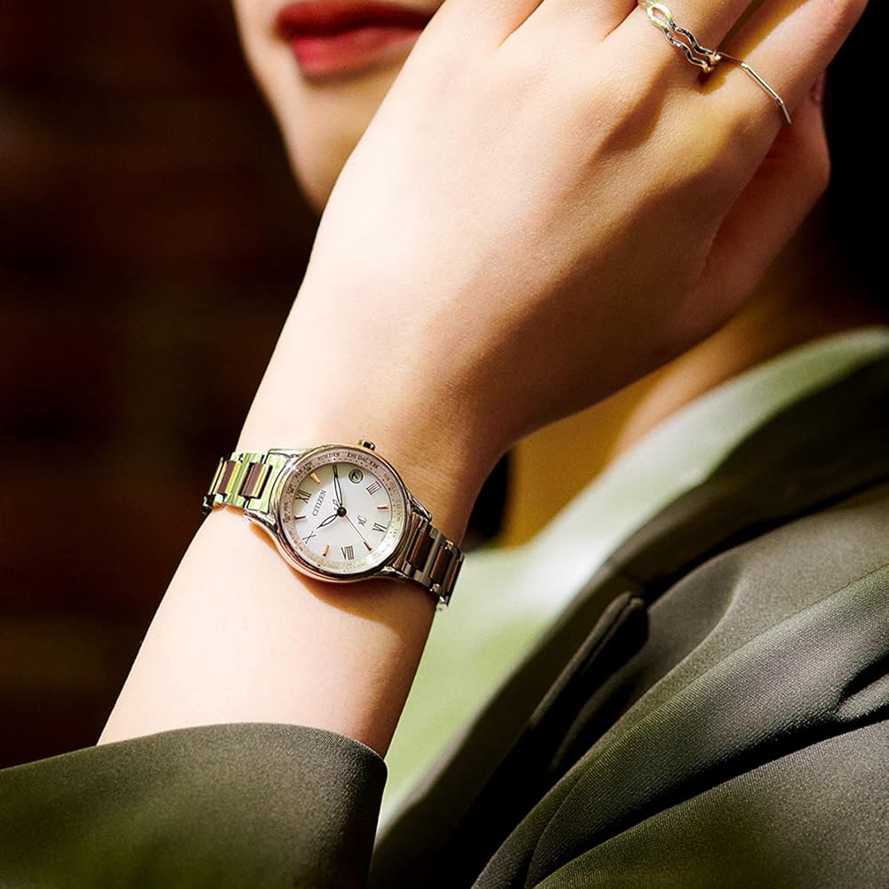 Citizen xC Eco-Drive Solar Watch Titanium Sapphire Glass Waterproof Lightweight Analog Women's Business Sakura Pink Silver