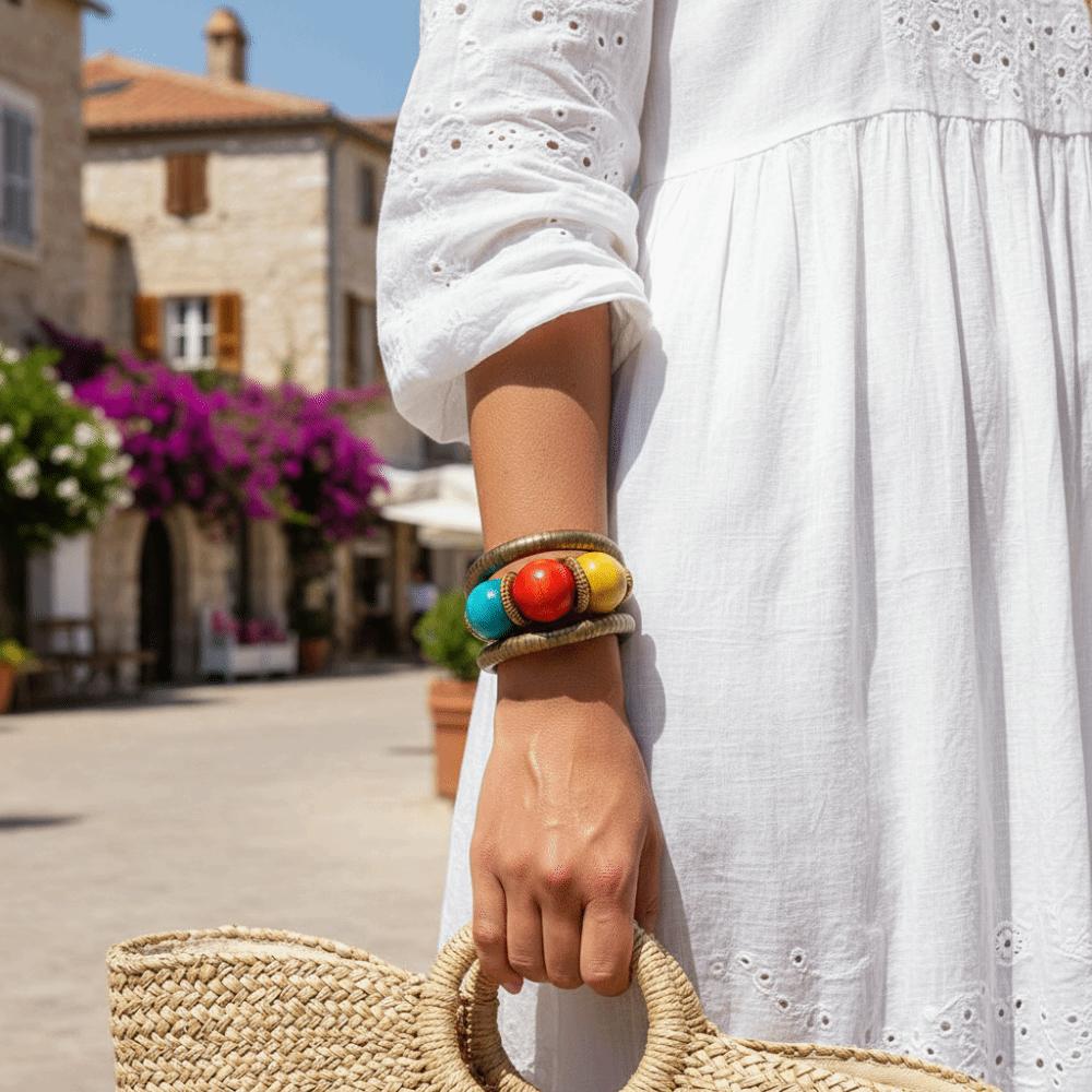 Stacking Beaded Cuff Bracelet Gold Color Fashion Wrist Jewelry New Bohemian Bracelet
