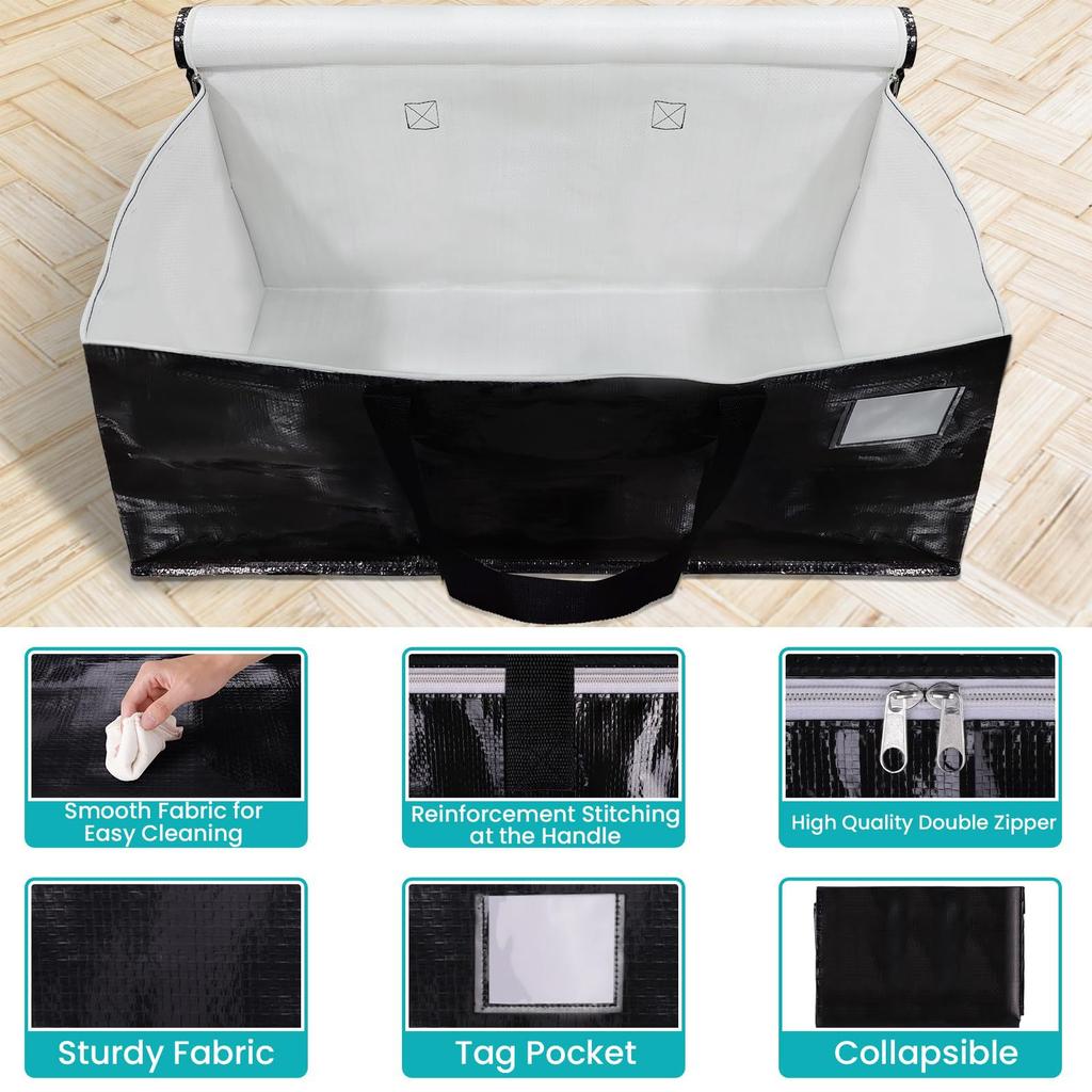 Hochbelastbare große Umzugstaschen mit Rucksackgurten Aufbewahrungstaschen zur Platzersparnis Flach zusammenfaltbar Alternative zu Umzugskartons
