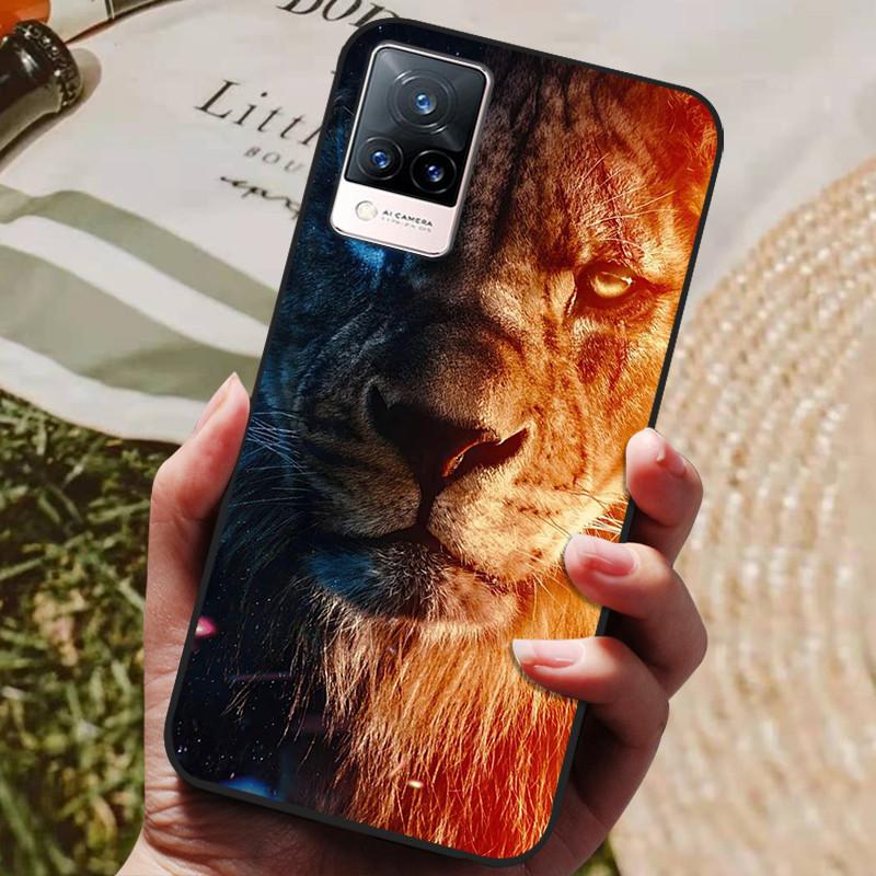 Dla Etui Coque vivo V21e Silikonowe Etui na Telefon z Tylną Pokrywą Dla vivo V21e Etui Miękki Bumper Funda na vivo V2061 V21 e V 21e 6.44" Torba