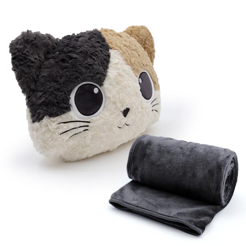 

Французское фланелевое одеяло, одеяло-подушка, покрывало, подушка-кошка двойного назначения 2-в-1, автомобильное одеяло-подушка 40*30*15cm