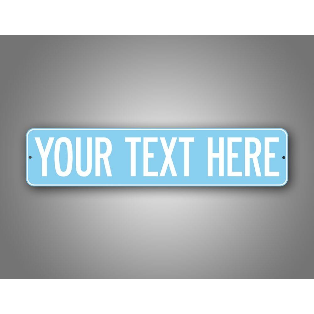 

Personalized 4x16 Inch Custom Baby Blue Street Sign for Home Wall Decor білий
