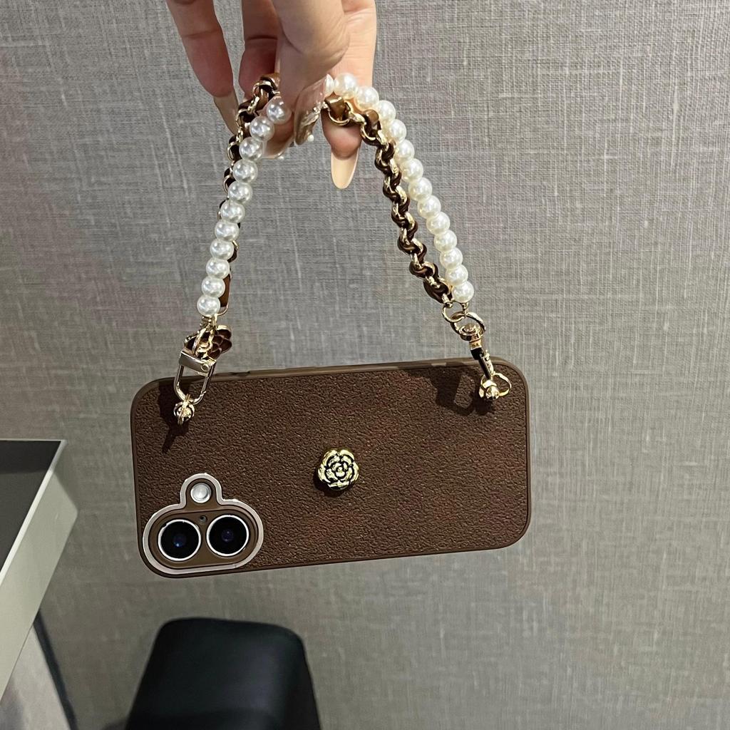 Luxury Camellia Crossbody Chain Phone Case for iPhone 13-16 Pro Max