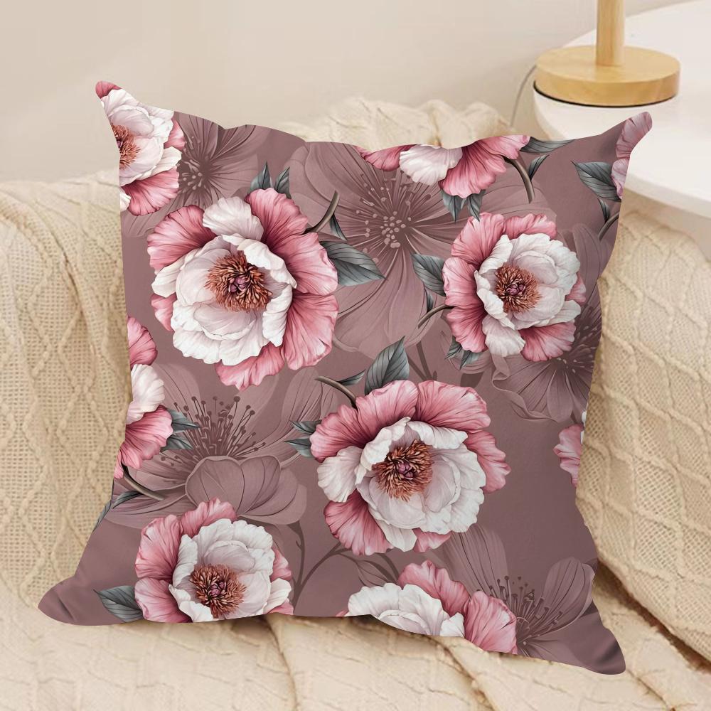 Classic Floral Print Cushion Cover Soft Plush Fabric DoubleSided Printed Cushion Covers for All Seasons Modern HomeDecor Gift