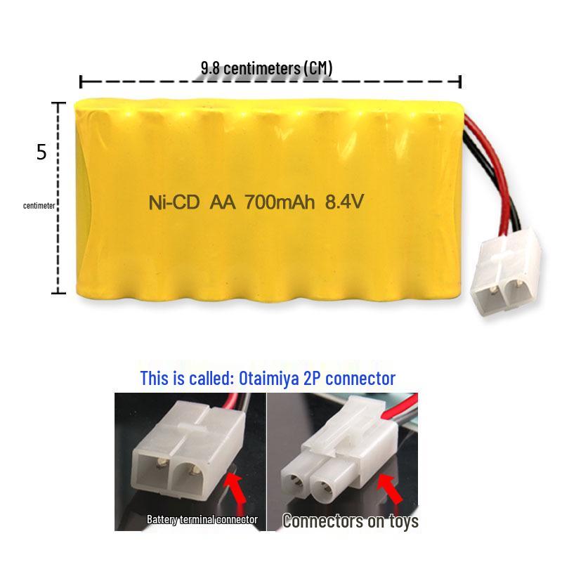 Rechargeable Battery Pack for Remote Control Toy Cars - 3.6V, 4.8V, 6V, 700mAh - Toy Accessories