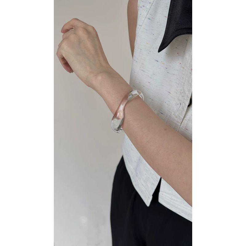 Large Exaggerated Colorful Multi-Color Square Texture Acrylic Irregular Transparent