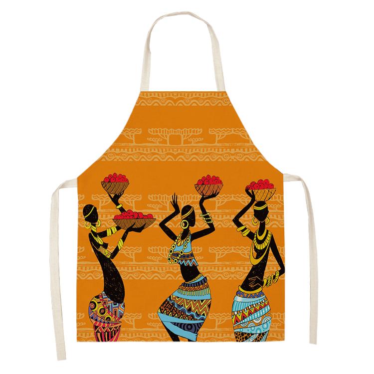 Cooking Baking Apron Home African Women's Pattern Apron Children's House Cleaning Barista Apron Men's and Women's Kitchen Apron