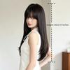 60cm Layered Black Long Straight Wig with Air Bangs, Full Cap Synthetic Fiber Wig for Lolita & JK Style Daily Wear