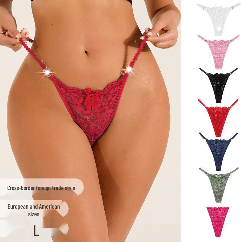 Spring Pure Desire Lace Thong: Hot-Selling European & American Sexy Plus Size Lingerie for Women