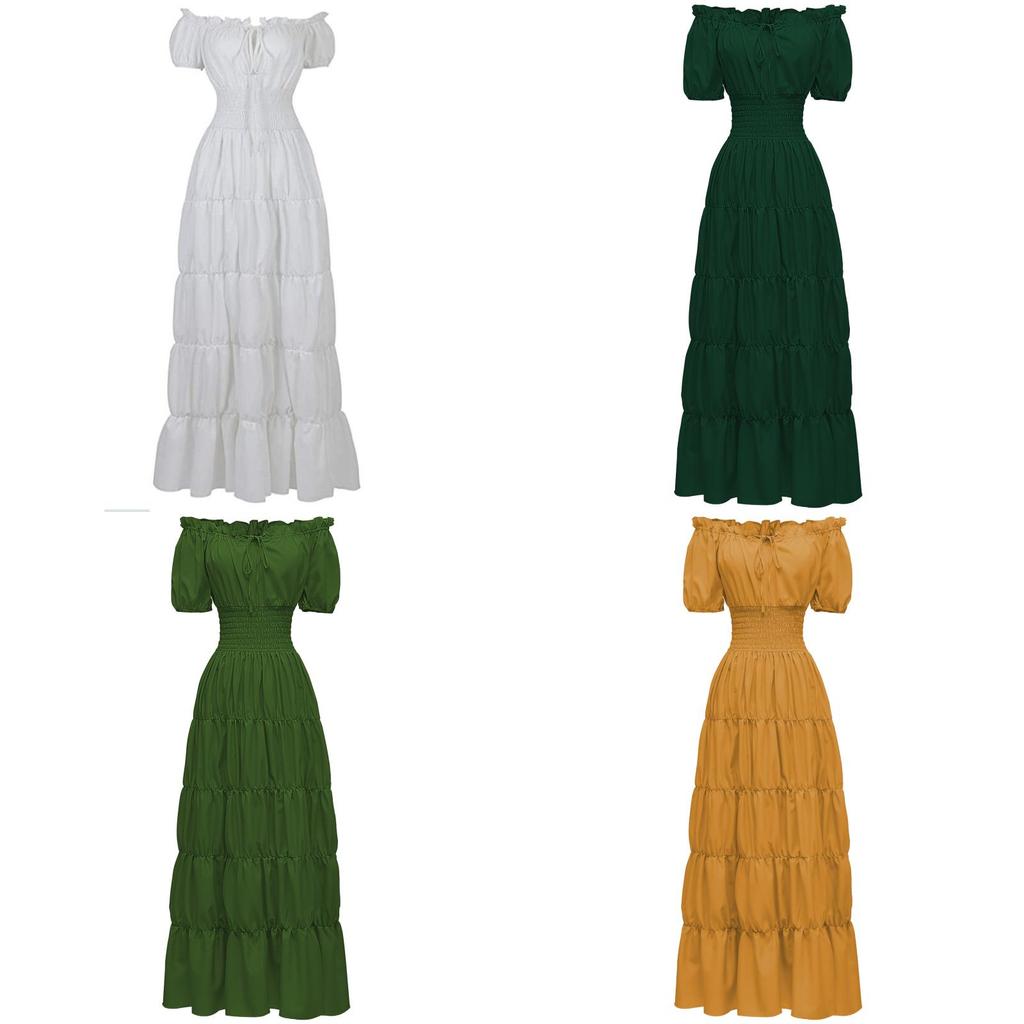 Medieval Renaissance Women's Long Dress Stage Costume Halloween Cos Role Playing Vintage Clothing