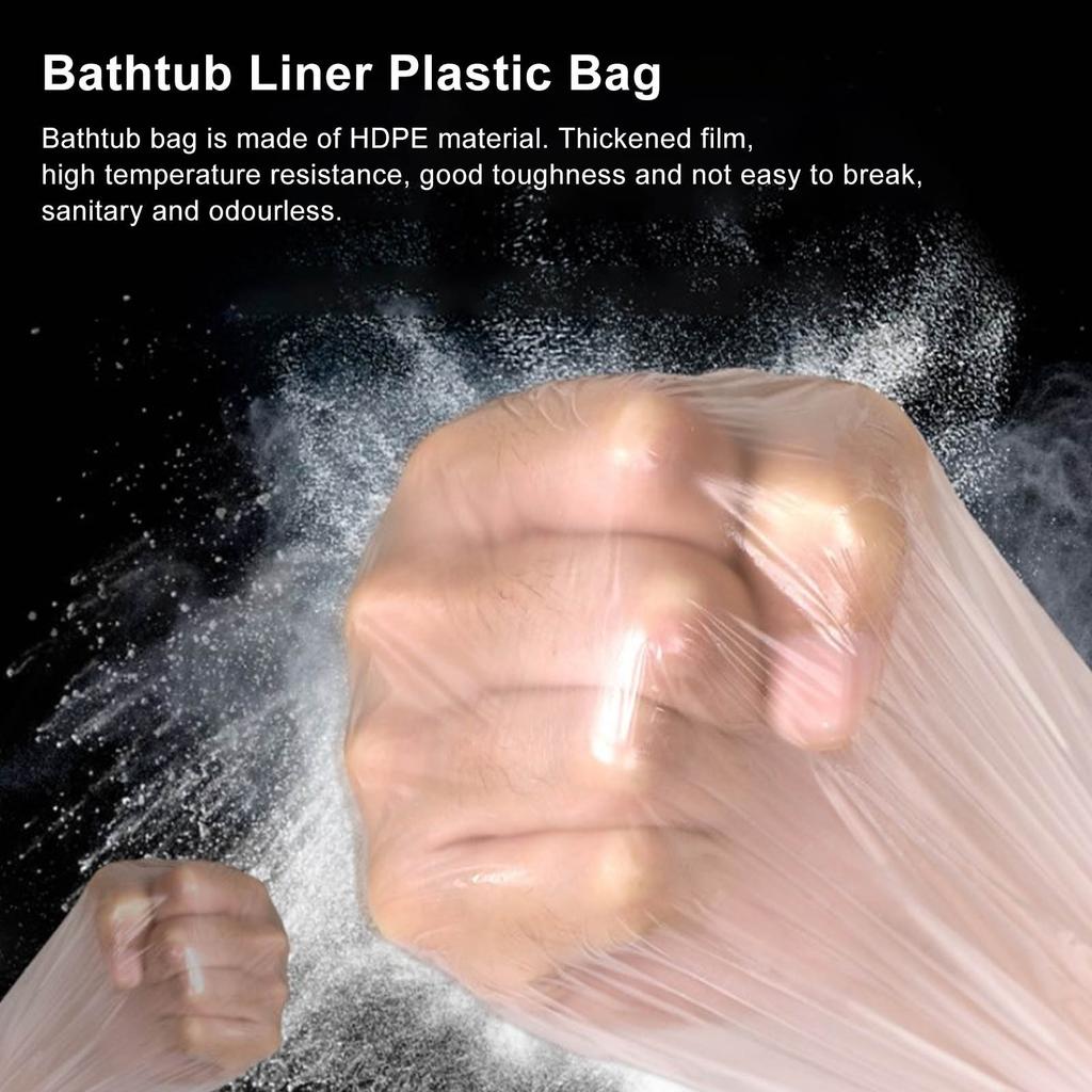 5pcs Disposable Bathtub Cover Liner Large Bathtub Liner Plastic Bag for Salon Household and Hotel Bath Tubs