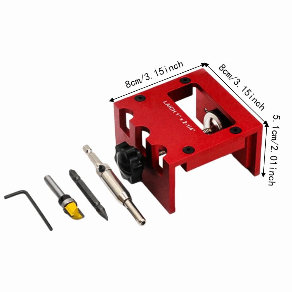 Aluminum Alloy Bolt Mortise Installation Kit High Accuracy Red Door Bolt Template Kit Wear-resistant Durable Bolt Mounting Kit