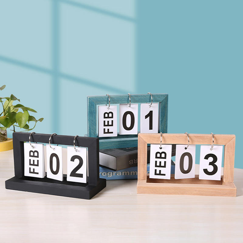 Simple Wooden Calendar, Flip Page Home Gift Decoration, Desktop Perpetual Photo Decoration2025 NEW2025 NEW