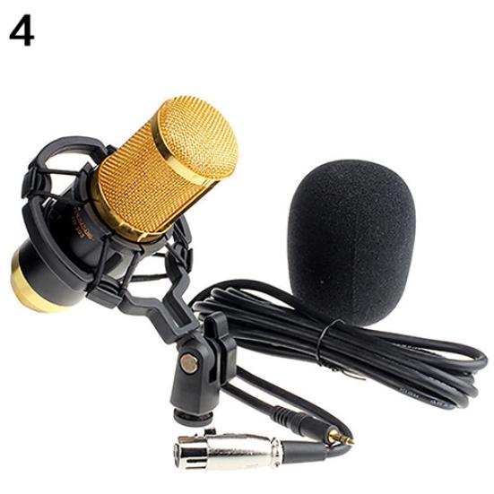 

BM 800 Condenser Pro Audio Microphone Sound Studio Dynamic Mic + Shock Mount чёрный