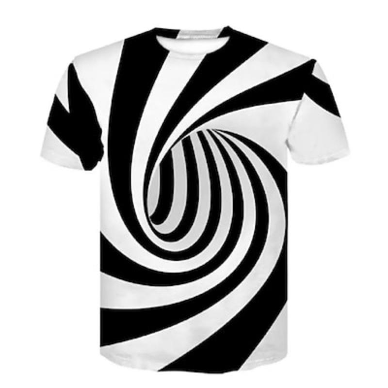 Men's Graphic Geometric 3D Shirt T Shirt Short Sleeve T shirt Round Neck Shirt Causal A B C Summer Clothing Apparel Normal S M L XL XXL 3XL 4XL