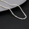 1String, White Near Round Pearl 3-3.5mm, Fashion Women Natural Freshwater Pearl Beads for Jewelry Making DIY Crafts, Luxury Bulk Gifts 36cm