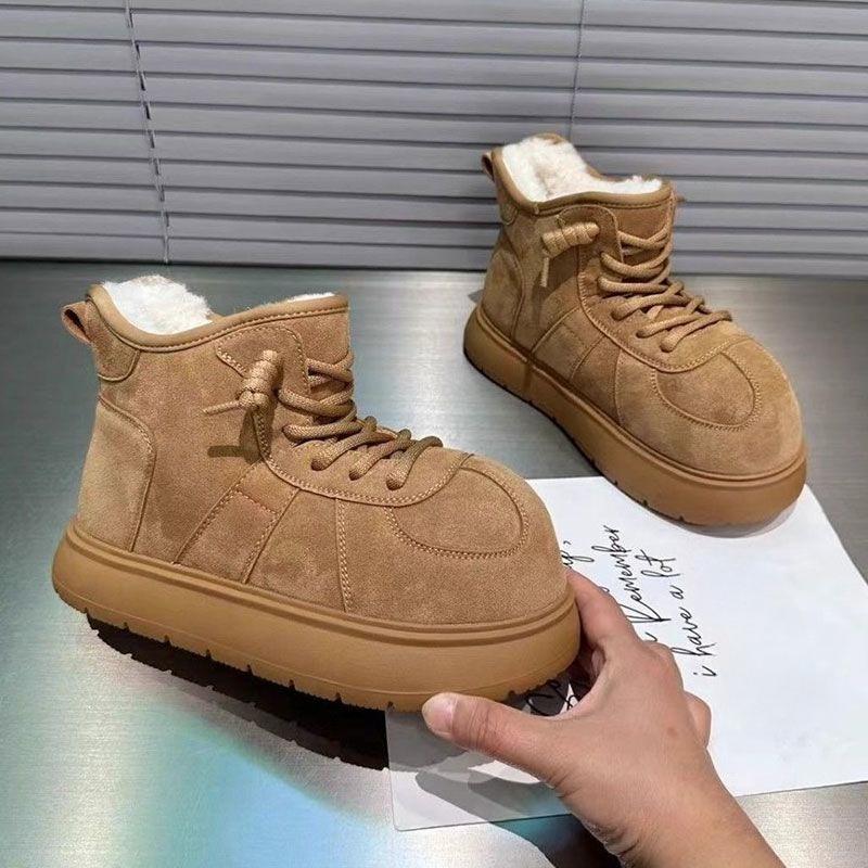 Fashion Chunky Round Toe Women's Snow Boots Winter Plush Warm Ladies Shoes Y2k on Offer Fashion 2025 Boot Hot Non Slip New in Footwear