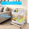 Two-Tier Under-Desk Storage Cart with Casters, Kitchen Storage Cart with Locking Casters, All-Steel Baby Cart, Easy To Move Under Desk, Suitable for