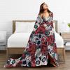 Vintage Floral Skull Fuzzy Blankets Roses Fashion Throw Blanket for Home Hotel Sofa  200x150cm Quilt