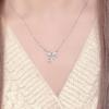 Female Heart-shaped Collarbone Bow Necklace