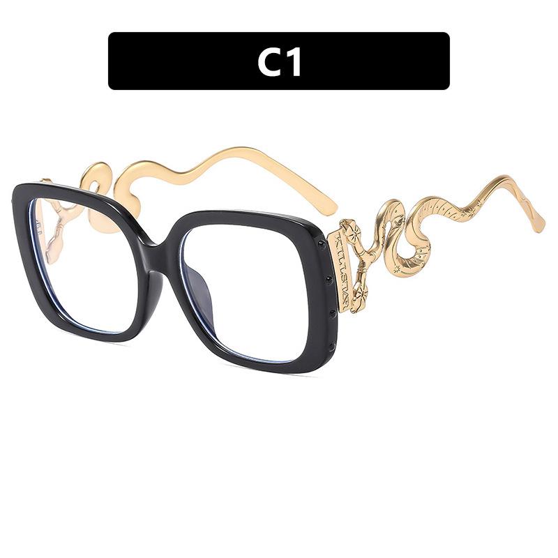 Oversize Snake Designer Frame Anti Blue-Ray Glasses For Women Classic Luxury Brand Ladies Casual Glasses Uv400